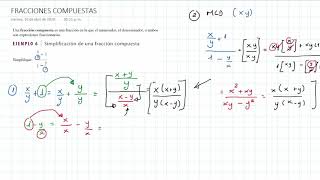 FRACCIONES COMPUESTAS  ALGEBRA  EJ 2 [upl. by Shornick]