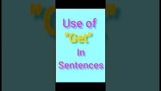 part 1  use of Get in english sentences daily English english shortsfeed yt education [upl. by Annayoj395]