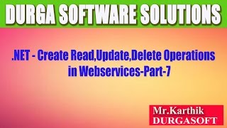 NetCreate ReadUpdateDelete Operations in WebservicesPart 7 [upl. by Fernyak]