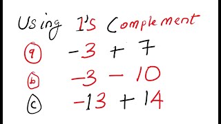 1s Complement  Addition and Subtraction [upl. by Rozanne562]