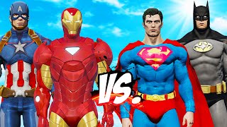 CAPTAIN AMERICA amp IRON MAN vs SUPERMAN amp BATMAN  EPIC SUPERHEORES WAR [upl. by Ardnasxela308]