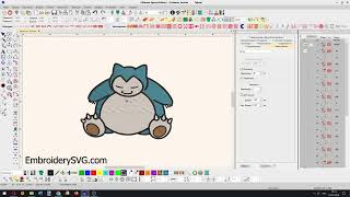 Pokemon Snorlax Embroidery design [upl. by Justicz]