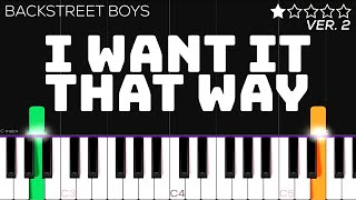 Backstreet Boys  I Want It That Way  EASY Piano Tutorial [upl. by Kram236]