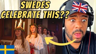 Brit Reacts to Luciatåg in Sweden [upl. by Haibot]