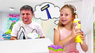 Prank on dad from Nastya and Eva [upl. by Sihonn]