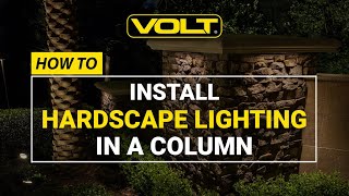 How to Install Hardscape Lighting in a Column  Landscape Lighting Installation Tips [upl. by Poore]