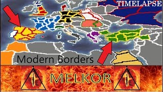 MODERN BORDERS Medieval 2 Total War TimeLapse AI Only 600 Turns [upl. by Crespo]