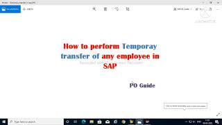 How to perform Temporary transfer deputation of any employee in SAP PO Guide [upl. by Randee]