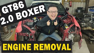 Rocket Bunny GT86 Engine Removal  ready for an LS Swap [upl. by Lorraine]