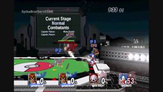 SSBB TAS  Perfect Captain Falcon Team Match [upl. by Noskcaj]