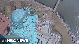 Video shows Statue of Liberty shaking during earthquake in New York [upl. by Nageek]