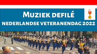 MUZIEKKORPSEN  MUZIEK DEFILÉ NEDERLANDSE VETERANENDAG 2022 [upl. by Rosdniw]