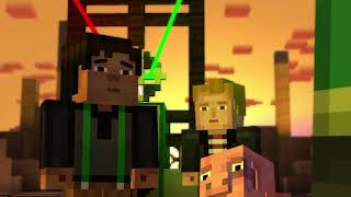 Minecraft story mode chapter 2 ep1 bro kaboom town wild [upl. by Loss563]