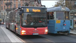 Sweden Stockholm bus 76 ride from Nybroplan to Djurgårdsbron [upl. by Leicam937]