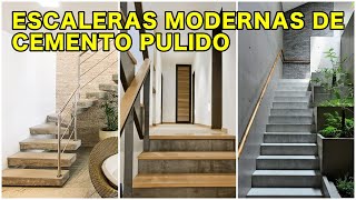 ESCALERAS MODERNAS DE CONCRETOCEMENTO PULIDO MICROCONCRETO [upl. by Nodnart]