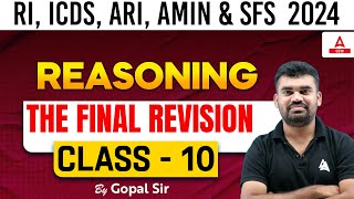 RI ICDS ARI AMIN amp SFS EXAM 2024  Reasoning Class  Final Revision By Gopal Sir  Class 10 [upl. by Yettie]