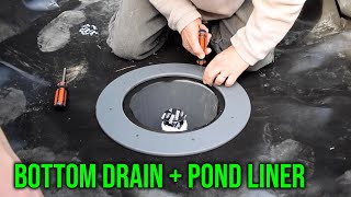 Attaching Pond Liner to Bottom Drain [upl. by Lladnik]