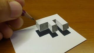 Very Easy How To Drawing 3D Floating Letter quotFquot  Anamorphic Illusion  3D Trick Art on paper [upl. by Zacharia]