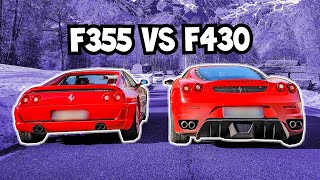 Ferrari F355 vs F430  First LOUD Drive of the Year POV [upl. by Nosreme]