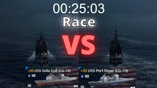 USS Vella Gulf CG72 vs USS Port Royal CG73 Race Modern Warship [upl. by Siouxie]