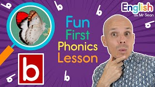 🔤 Fun First Phonics Lesson  🦋 Best ‘b’  🇬🇧 English Learning For Kids [upl. by Atnek]