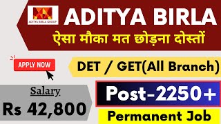 Aditya Birla Group Recruitment 2023  DETGET  All India Eligible  Permanent Job Fresher Eligible [upl. by Llerahc958]