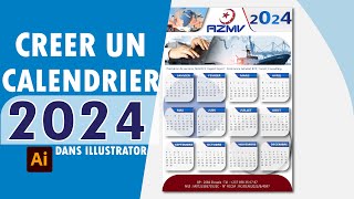 CALENDRIER 2024  Comment créer un calendrier facile avec Adobe Illustrator [upl. by Livingston]