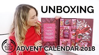 THE BODY SHOP ADVENT CALENDAR 2018 UNBOXING  PAULA HOLMES [upl. by Martell]