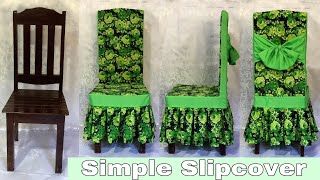 How To Make Your Own Simple Slipcover  Dining Chair Cover  Full Tutorial For Beginners [upl. by Bertero]