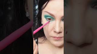 Velvety greenteal and black makeup tutorial [upl. by Taran]