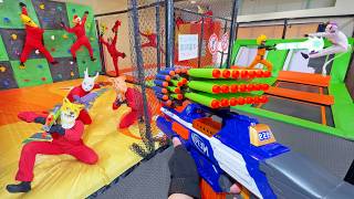 Nerf War  Amusement Park Battle 71 Nerf First Person Shooter [upl. by Sashenka726]