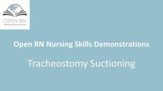 Tracheostomy Suctioning [upl. by Emlyn]