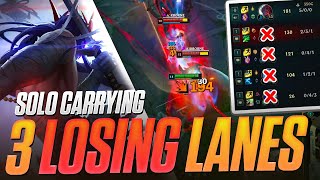 Solo Carrying 3 LOSING lanes  Dzukill [upl. by Yks977]