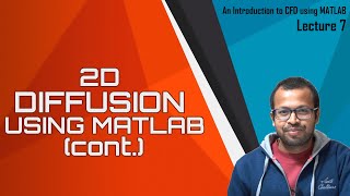 Solving 2D Diffusion Equation using MATLAB  Lecture 7  ICFDM [upl. by Vlada]