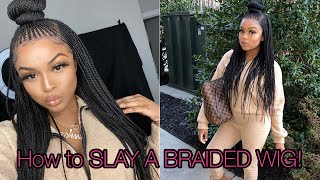 HOW TO SLAY amp INSTALL A BRAIDED WIG FtKALYSS HAIR Ari J [upl. by Tiler422]