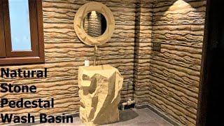 Antique Natural Stone Pedestal Wash Basin [upl. by Roswell68]