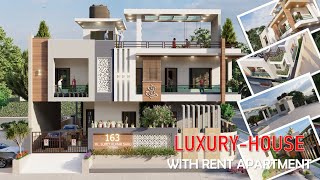 50 by 60 feet Luxury house plan with Rent Apartment  2022 Morden Elevation  Full Vaastu House Plan [upl. by Orion]