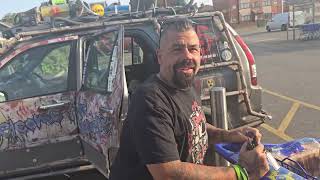 BLACKPOOL CRAZIEST MAD MAX VEHICLE MAKER FROM JUNK AND SCRAP madmax BLACKPOOL viralvideo [upl. by Brendin29]