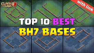 New Top 10 BH7 Trophy Bases Link 2023  Best Builder Hall 7 Trophy Bases Copy Link 2023 [upl. by Eenahc]