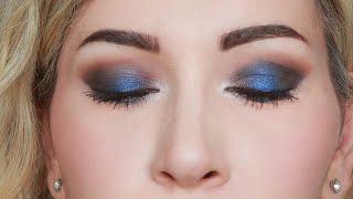 Trucco occhi smokey eyes blu e marrone make up da sera [upl. by Nattie]