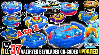 ALL 37 VALTRYEK BEYBLADES QR CODES 2024 UPDATED  ULTIMATE EVO VALTRYEK V8 BEYBLADE BURST APP [upl. by Nnahgem]