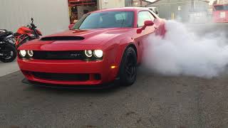 Dodge Demon Does Massive Burnout [upl. by Arabella]