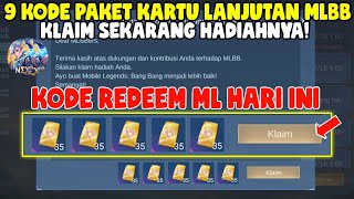 9 KODE REDEEM PAKET KARTU LANJUTAN MOBILE LEGENDS  KODE REDEEM ML HARI INI JULI 2024 [upl. by Rai624]