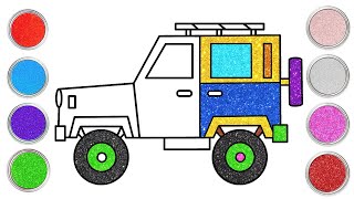 How To Draw A Jeep  drawing kaise banate hain  Easy Drawing and Coloring for Kids [upl. by Vierno]