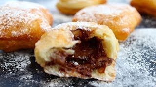 HOW TO MAKE NUTELLA STUFFED CHOCOLATE BEIGNETS [upl. by Yrrah]