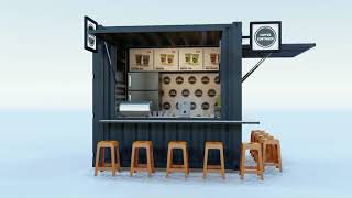 Coffee Container Kiosk 10ft 3D Model Preview [upl. by Aramat]