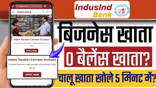 Indusind bank current accont opening online  Indusind bank indus tarakki current account open 2024 [upl. by Ettelocin780]