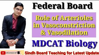 Role of Arterioles in vasoconstriction and Vasodilation Federal Board MDCAT Biology [upl. by Gav]