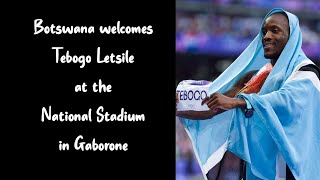 Botswana welcomes Tebogo Letsile at the National Stadium in Gaborone [upl. by Nesnah]