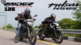 NS 125 vs Raider 125 Drag Race quot2023 Bajaj Pulsar Ns125 vs TVS Raider 125quot [upl. by Nicole]